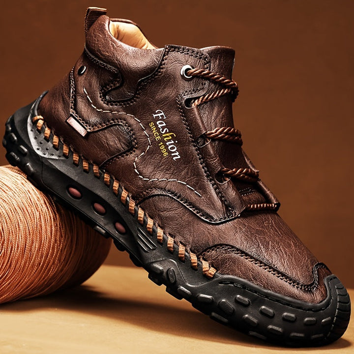 KOLMAN – CASUAL LEATHER LACE-UP ANKLE BOOTS