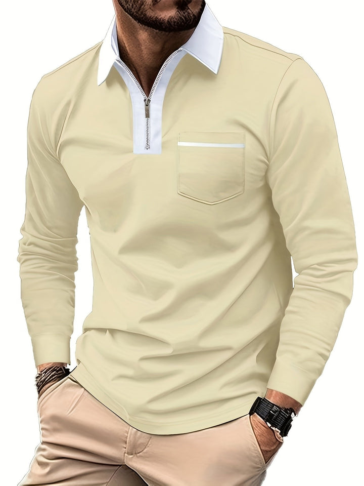 Daniel | Refined Long-Sleeve Zip-Collar Polo Shirt