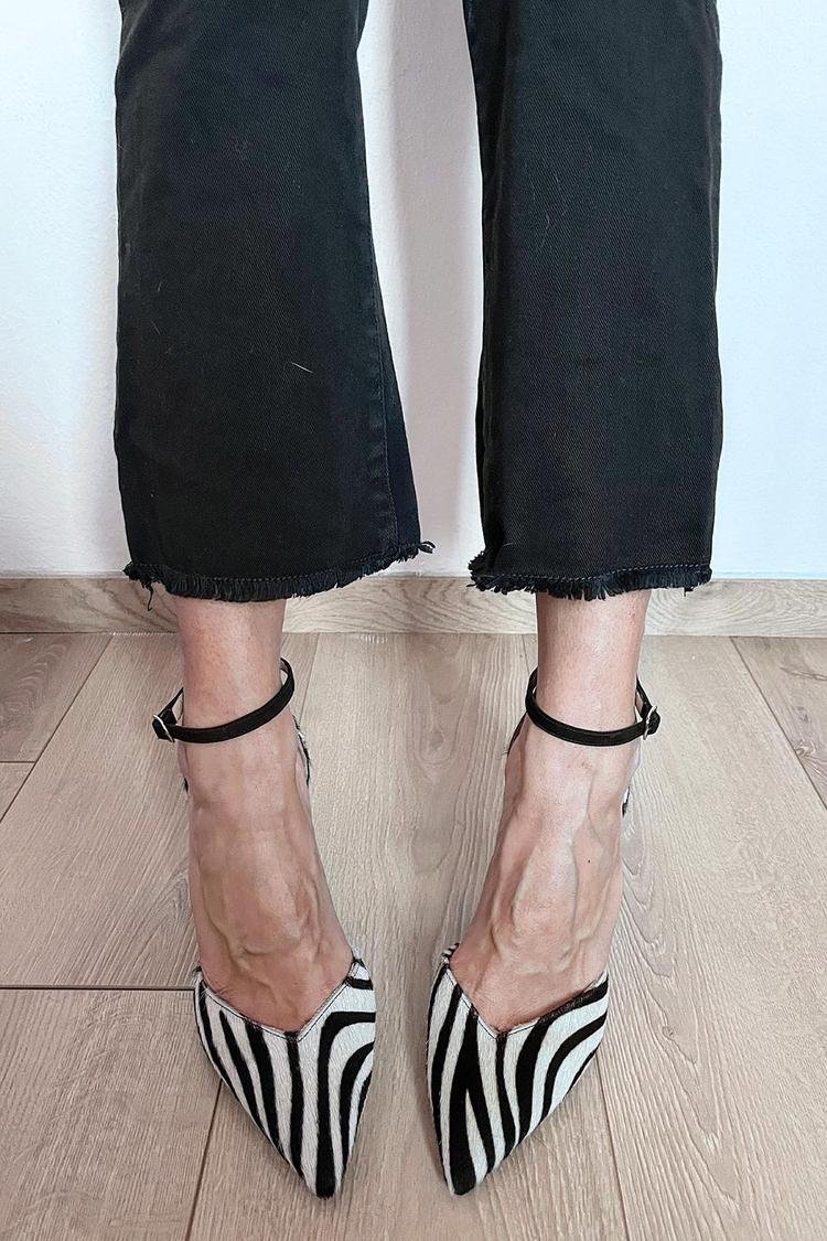 Lydia | Zebra Print Ankle Strap Block Heels
