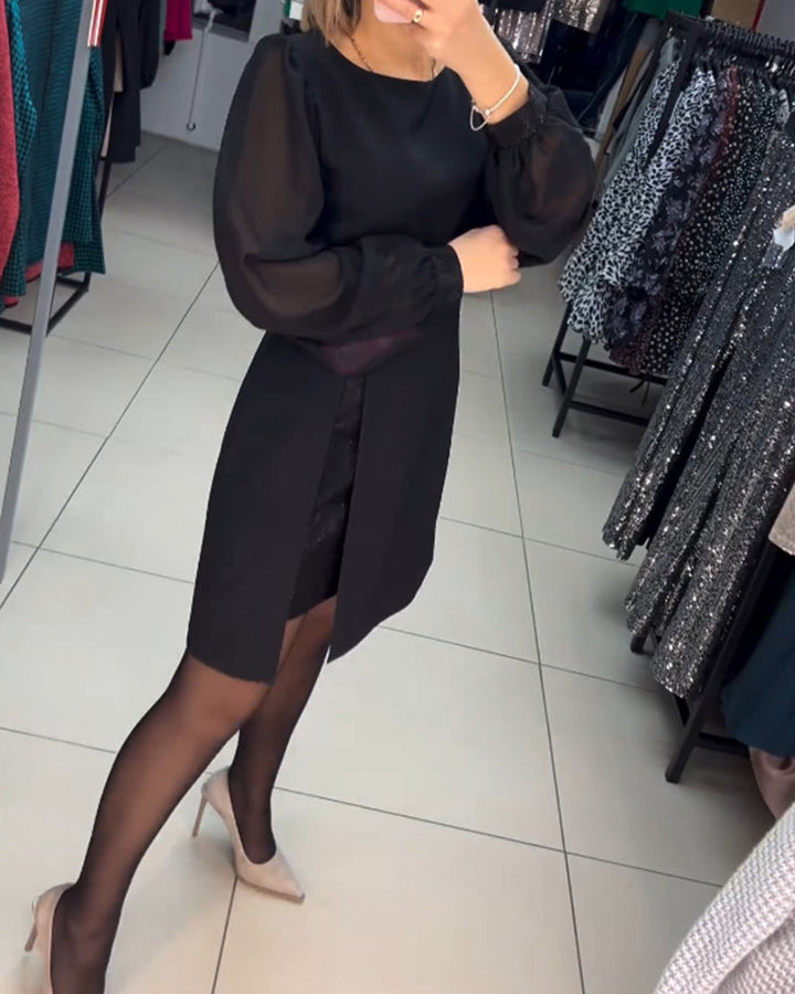 Elegant Solid Color Dress