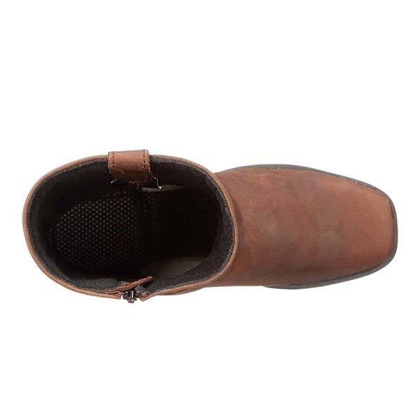 Madelyn | Women's Mid-Cut Leather Biker Boots with Harness Detail