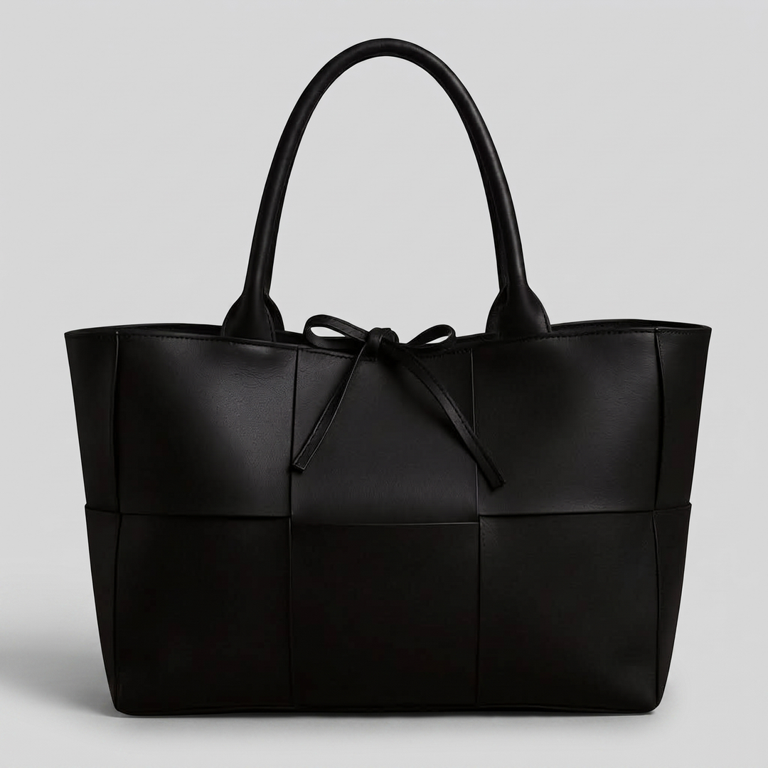 Stella | Oversized Panel Design Leather Tote Bag
