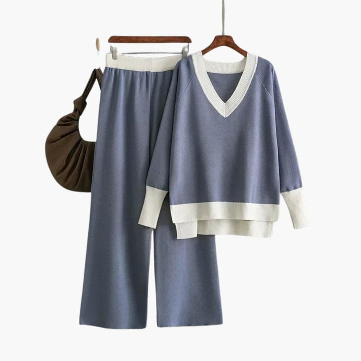 Eliana | Elegant Knit Sweater & Wide-Leg Trouser Set