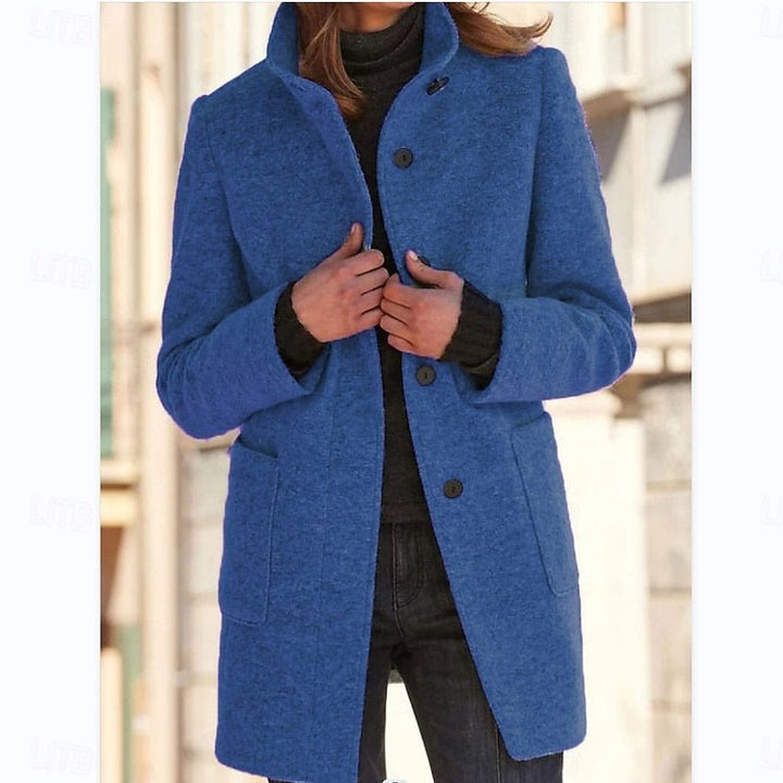Eliana | Elegant Stand Collar Tailored Trenchcoat