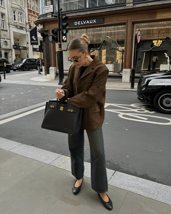 Lavinia | Women's Genuine Suede One-Button Blazer