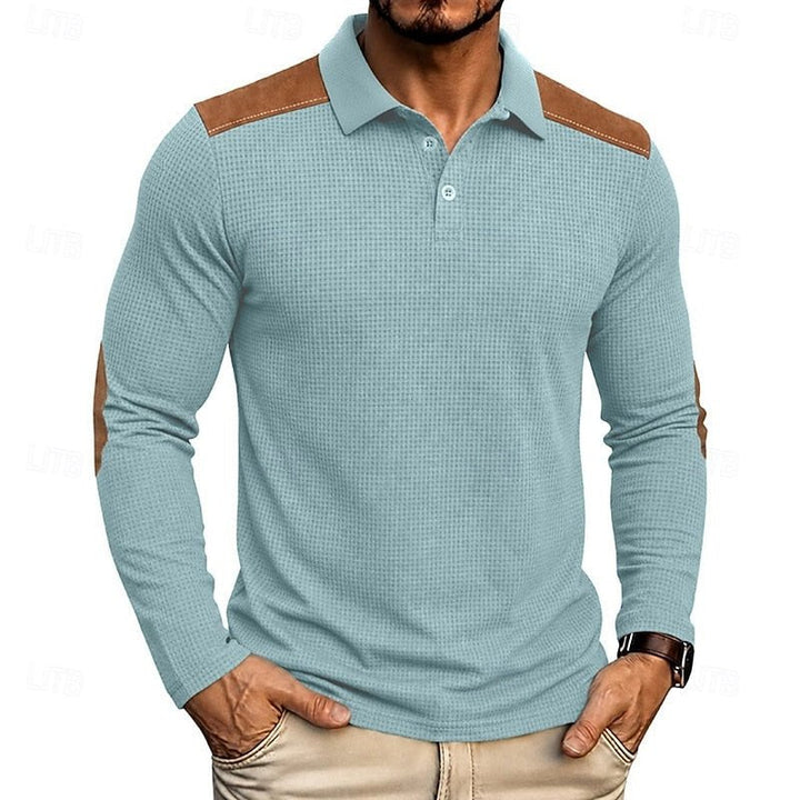 Henry | Refined Textured Long-Sleeve Polo Shirt