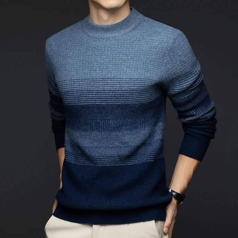 Mason | Smooth Gradient Texture Wool Knit Sweater