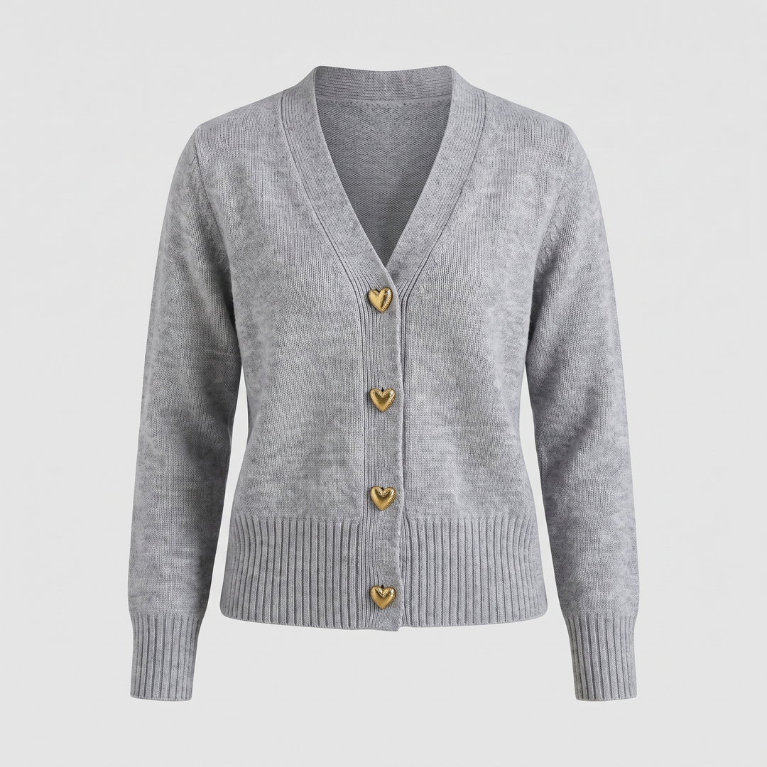 Everly | Comfortable Knit Cardigan with Charming Heart Buttons