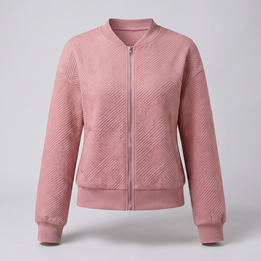 Natalie | Lightweight Textured Chevron Style Knit Cardigan