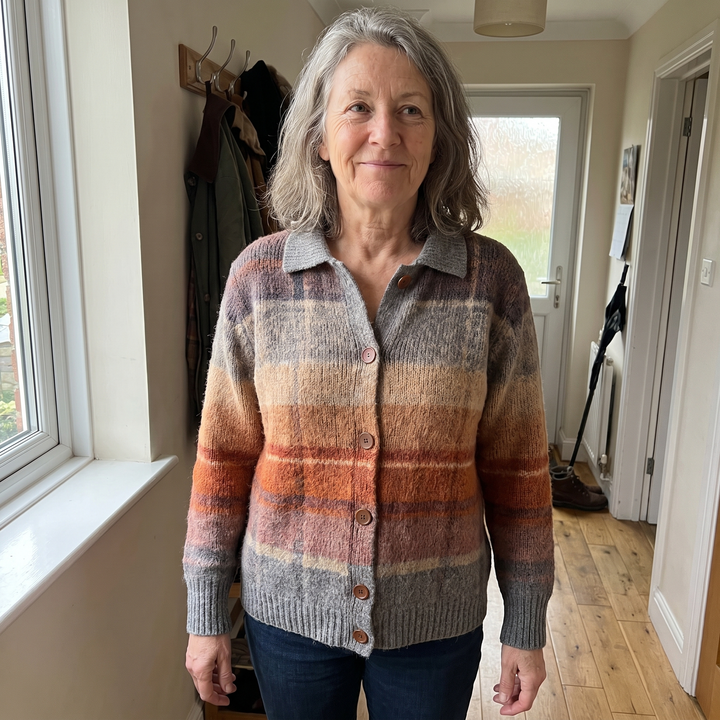 Melody | Relaxed Fit Checked Knit Cardigan