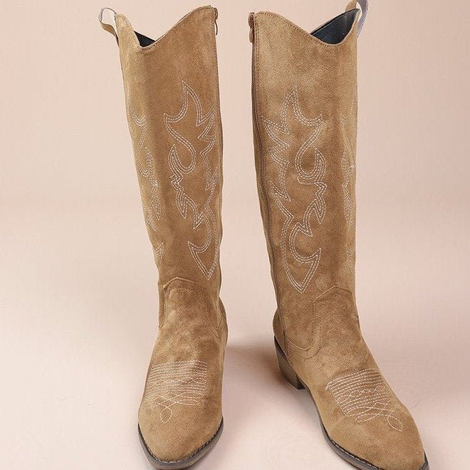 Alaiya | Elegant Knee High Cowboy Boots