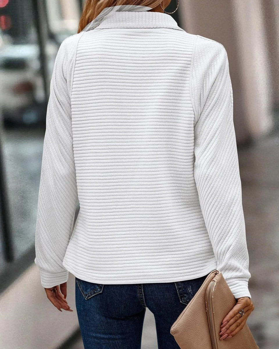 Freya | Women's Quarter-Zip Ribbed Knit Sweater
