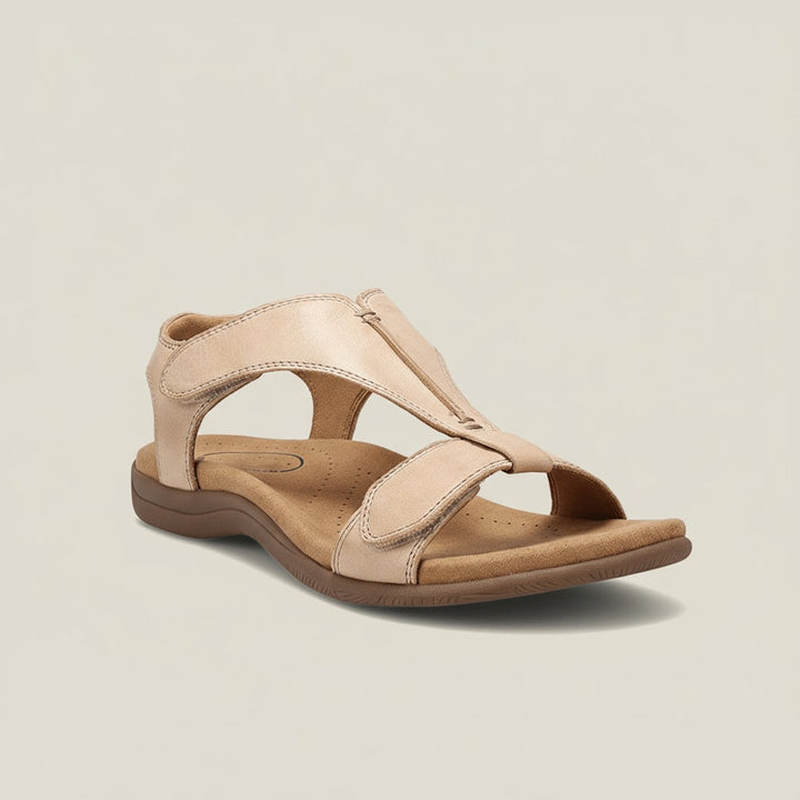 Liora | Comfortable T-Strap Velcro Open-Toe Orthopedic Sandals