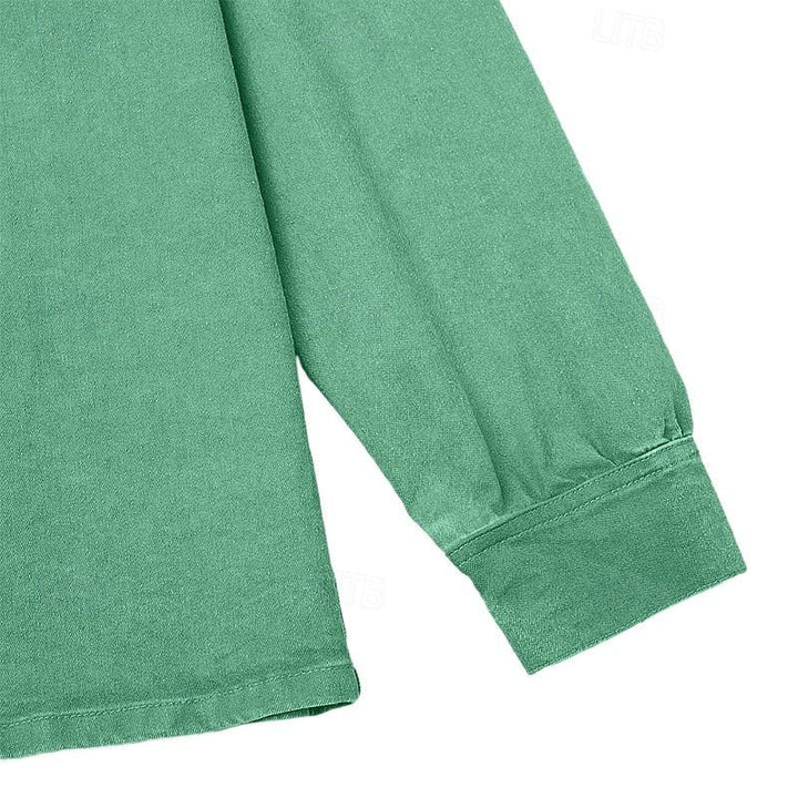 Galen | Washed Long Sleeve Polo Shirt