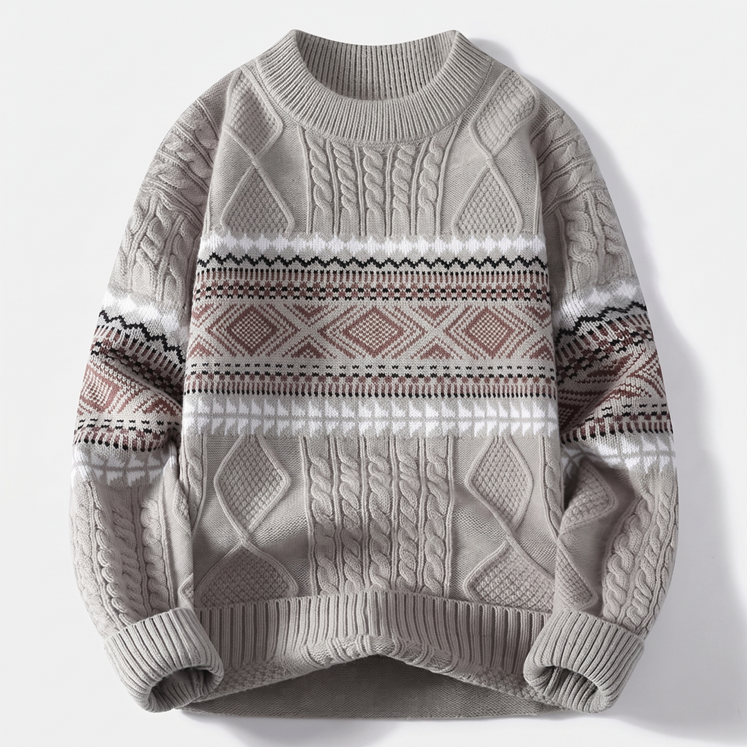 Ethan | Cozy Cable Design Nordic Knit Sweater