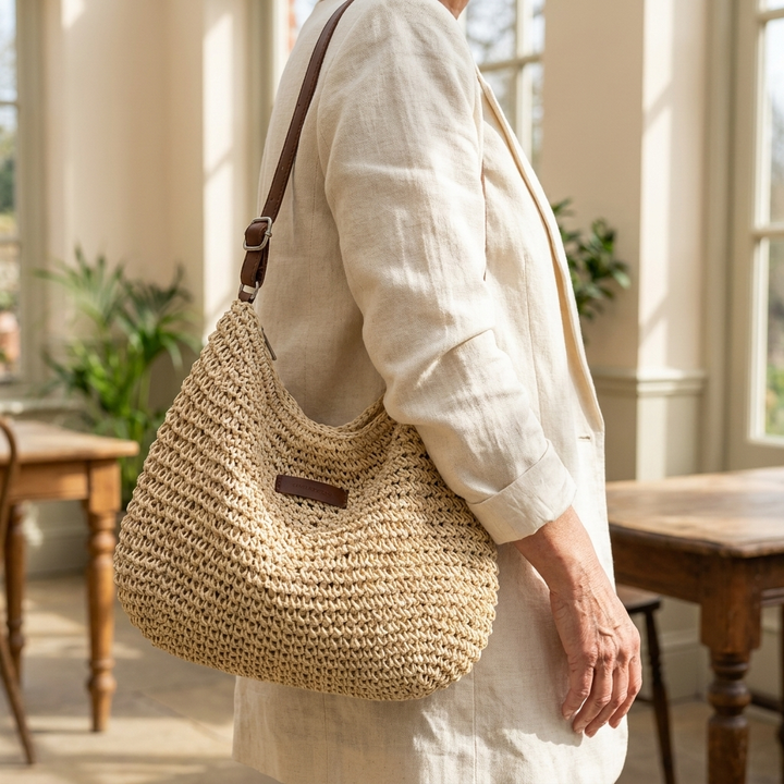 Sophie | Handwoven Interior Straw Tote Bag