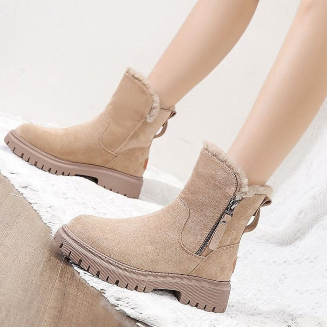 Valeria | Chic Fleece-Lined Suede Winter Ankle Boots