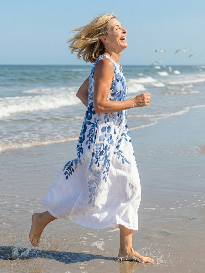 Eliana | Sleeveless Botanical Print Maxi Dress