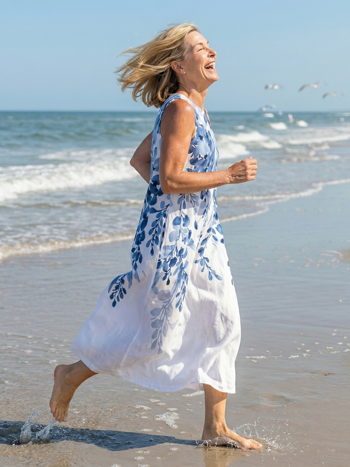 Eliana | Sleeveless Botanical Print Maxi Dress