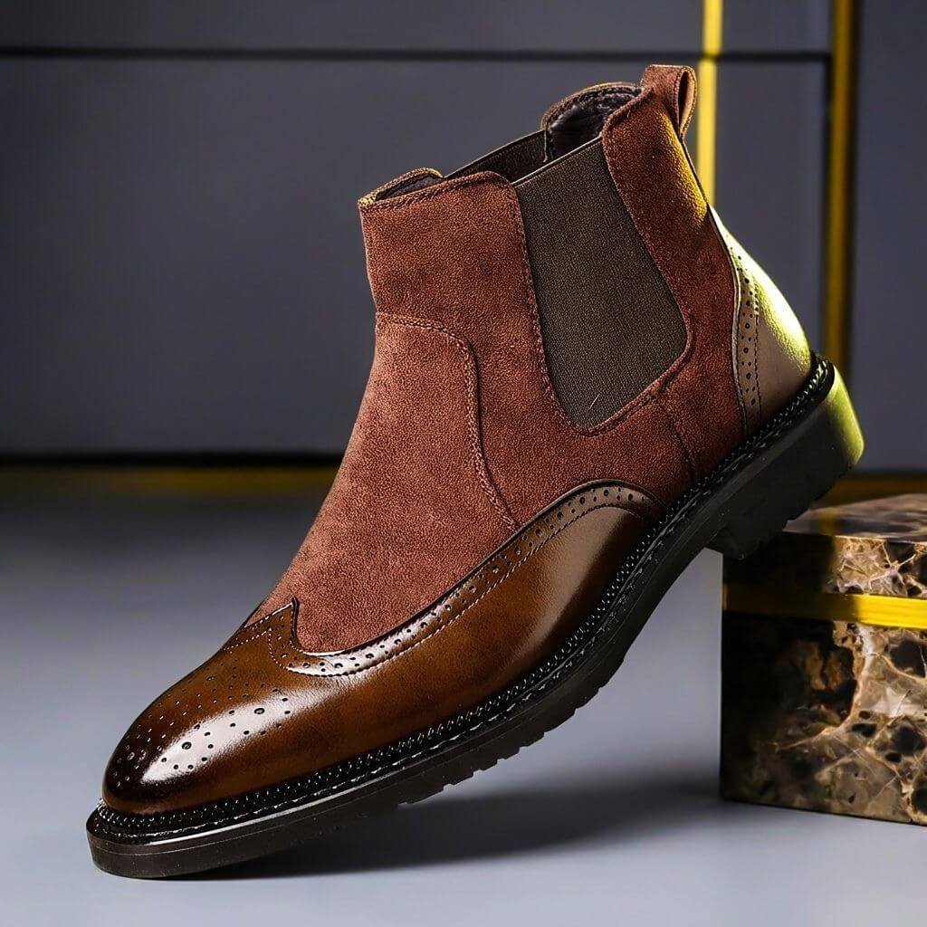 Joshua | Vintage Style Chelsea Leather Boots