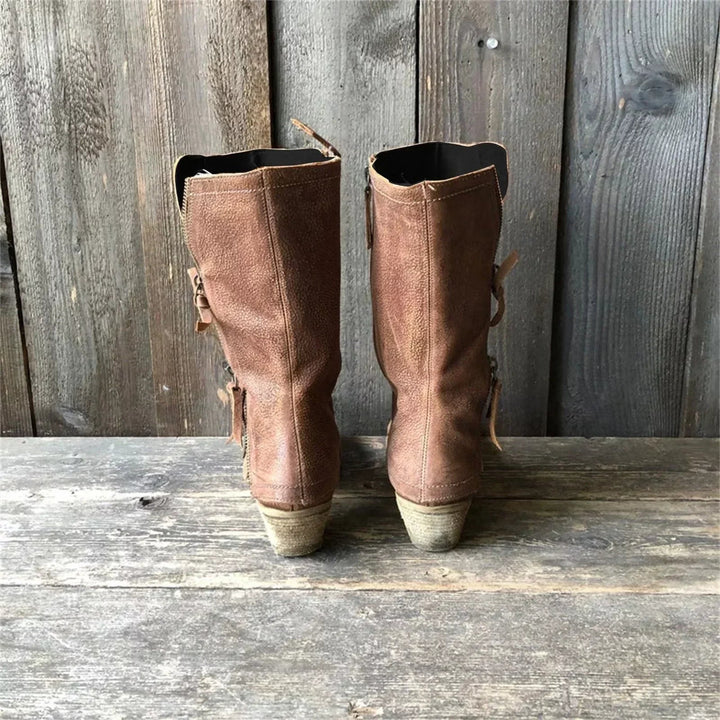 ZORYA – LEATHER ANKLE BOOTS WITH SIDE ZIPPER