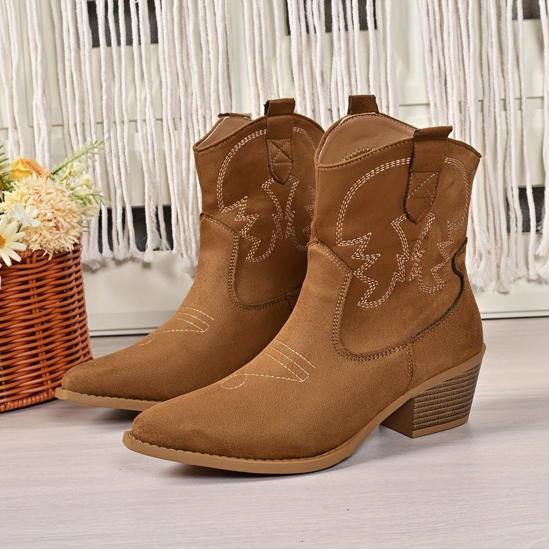 Elaine | Classic And Stylish Wide-Calf Cowboy Boots