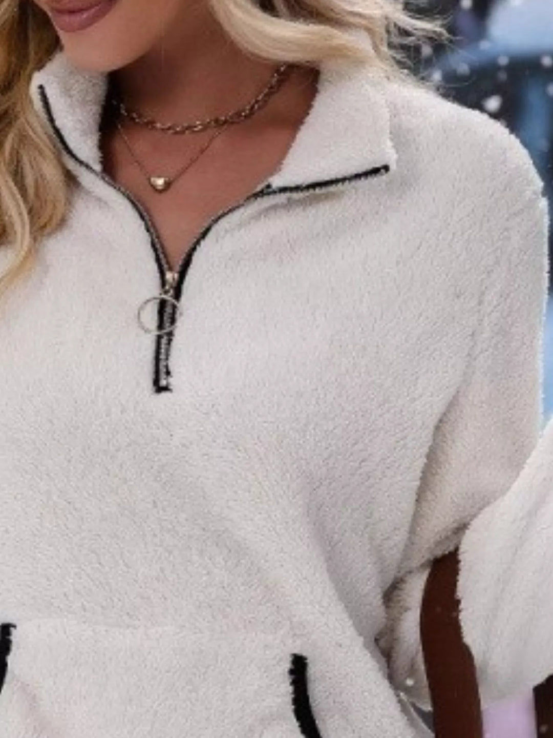 Helen | Women's Half-Zip Fleece Pullover Teddy Jumper