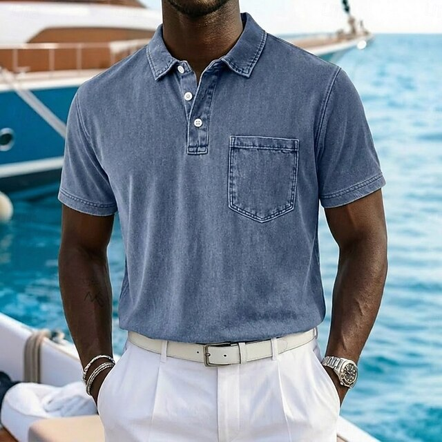 Lucas | Vintage-Washed Cotton Blend Polo Shirt