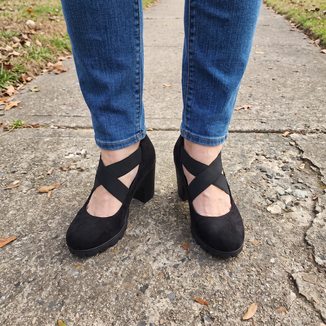 Evelina | Classic Mary Jane Style Block Heel Shoes