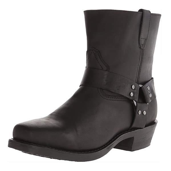 Madelyn | Women's Mid-Cut Leather Biker Boots with Harness Detail