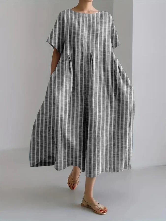 DELYSIA – CASUAL LONG DRESS WITH RETRO STYLE