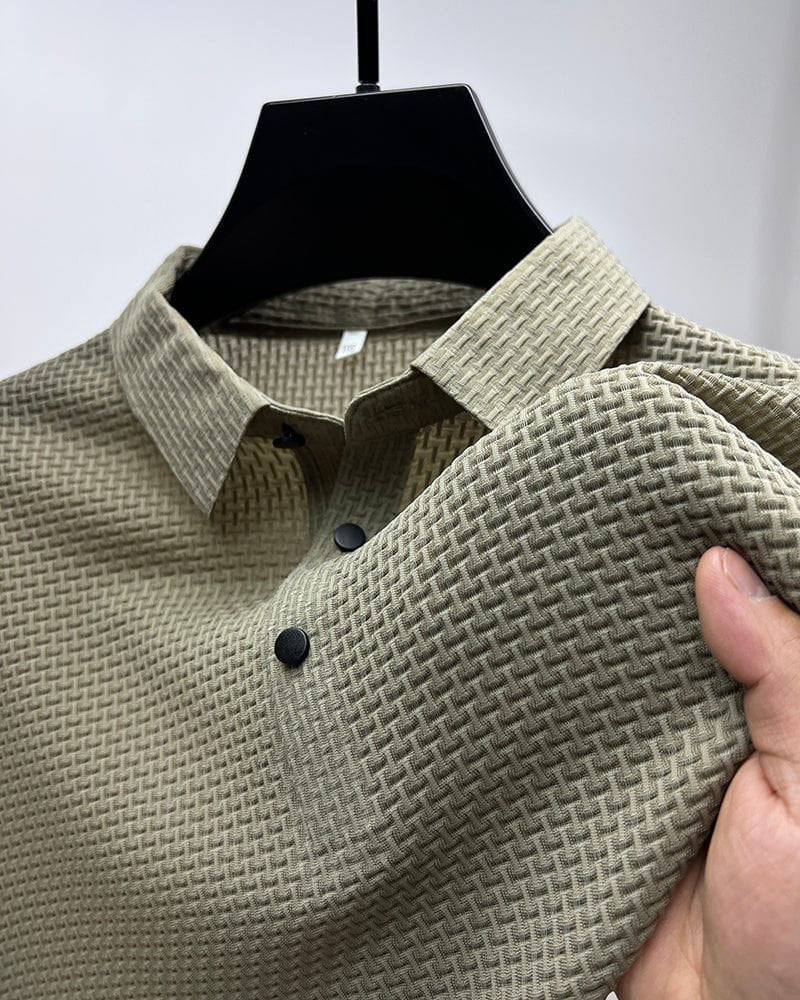 Michael | Breathable Mesh Button-Up Polo Shirt