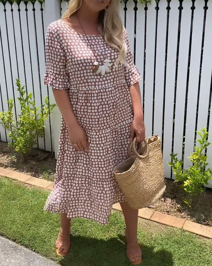 Rebecca - Casual Chic Ruffle Sleeve Midi Dress