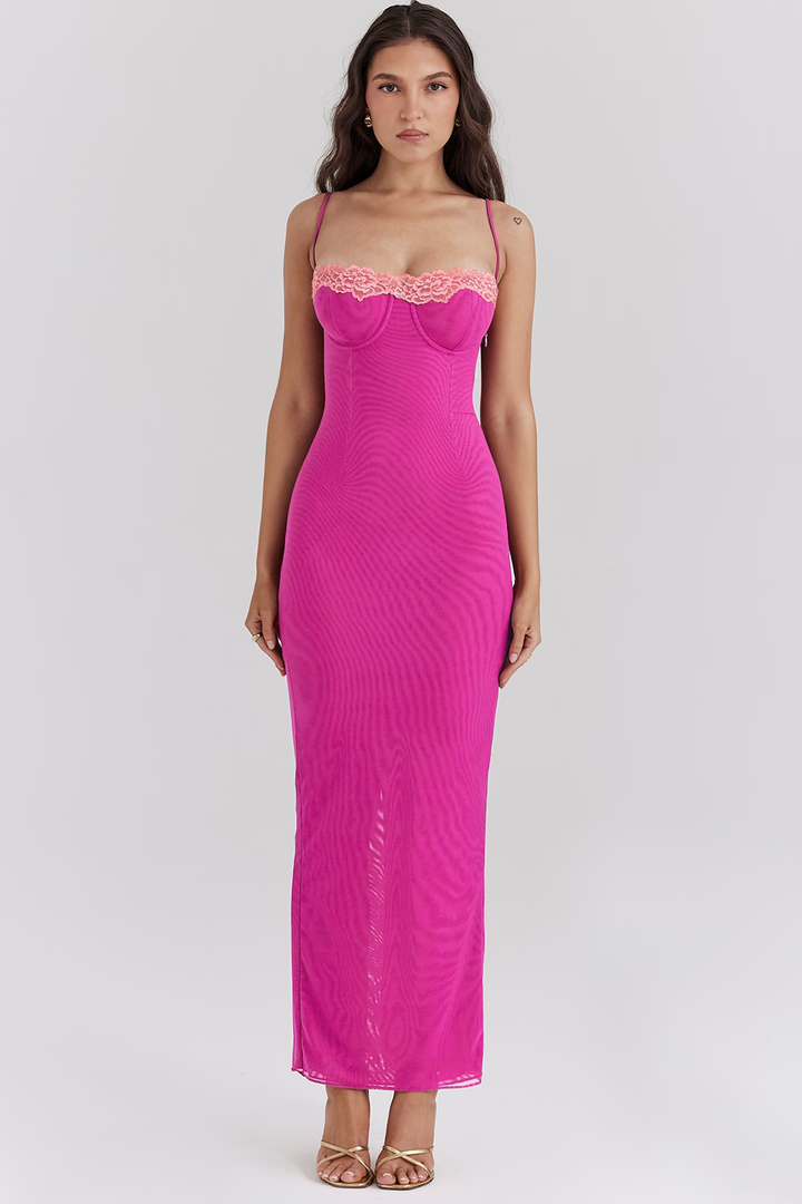 Fay - Lace Slit Maxi Dress