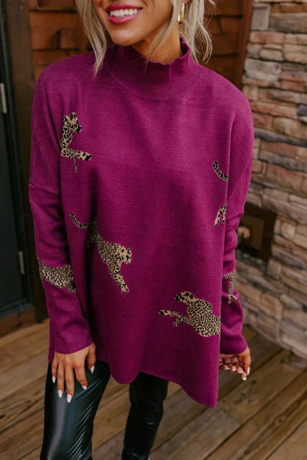 VIDA – CASUAL VINTAGE TIGER & LEOPARD PRINT TOP