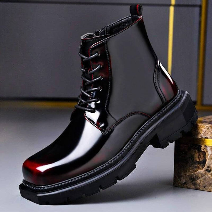 Lorenzo | Vintage-Style Glossy Finish Leather Boots