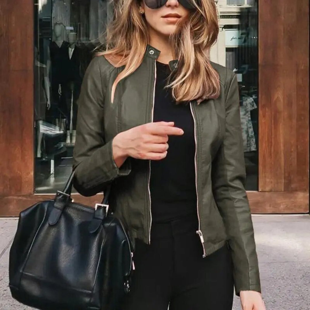 Diana | Modern And Polished Cropped Leather Jacket