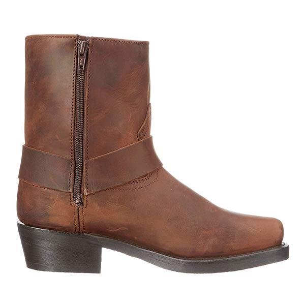 Madelyn | Women's Mid-Cut Leather Biker Boots with Harness Detail