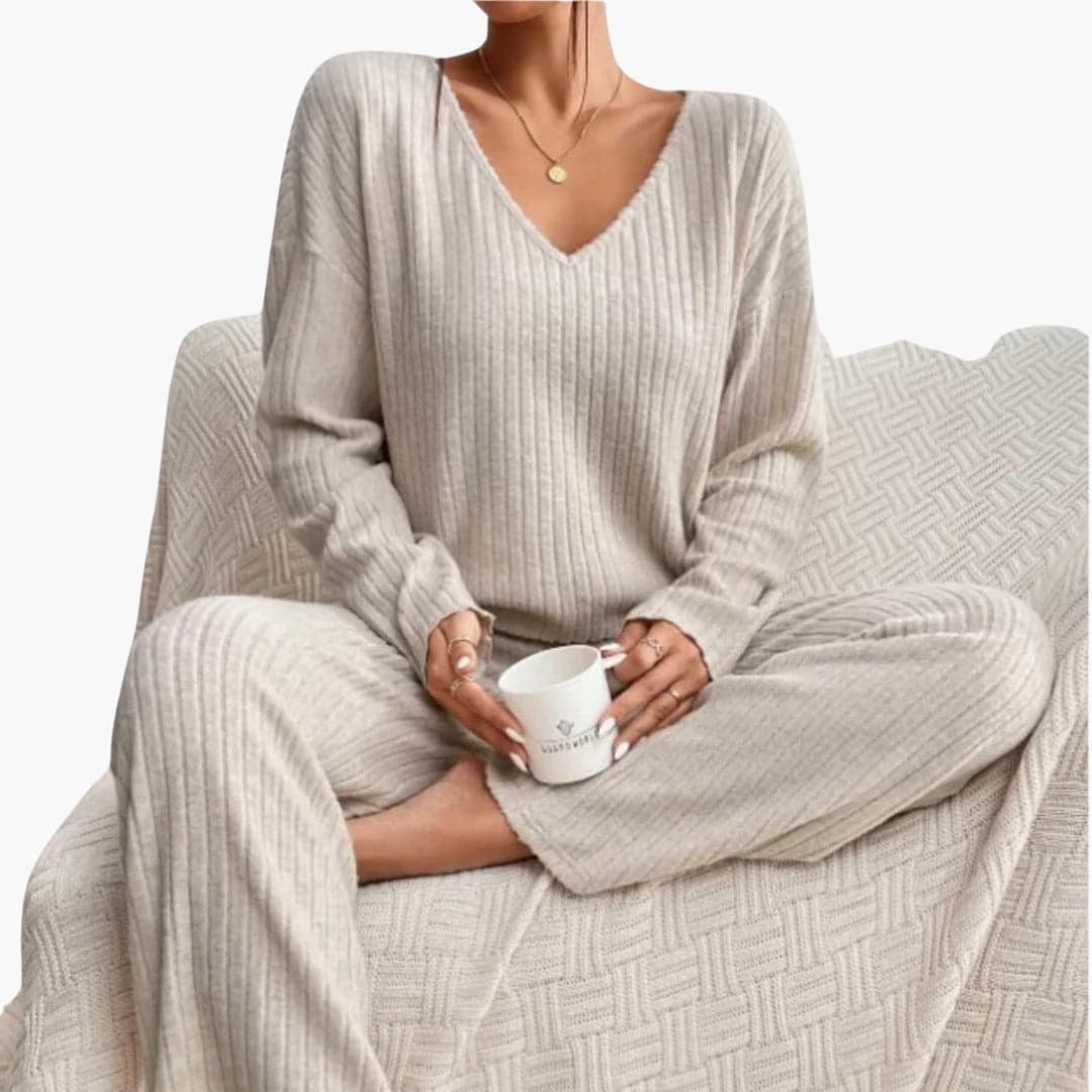 Lydia | Elegant Ribbed Knit Lounge Set
