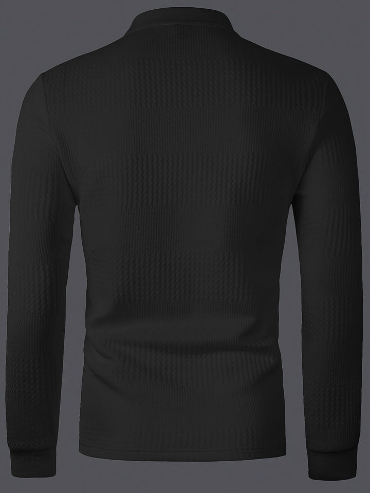 Calvin | Textured Long-Sleeve Polo Shirt