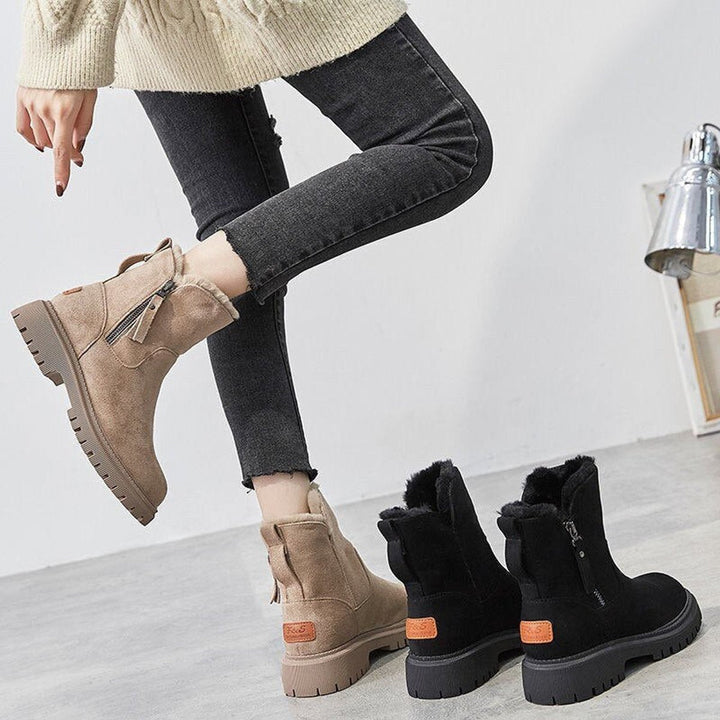 Valeria | Chic Fleece-Lined Suede Winter Ankle Boots