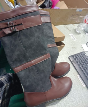 Stella | Stylish High-Shaft Buckle Leather Boots