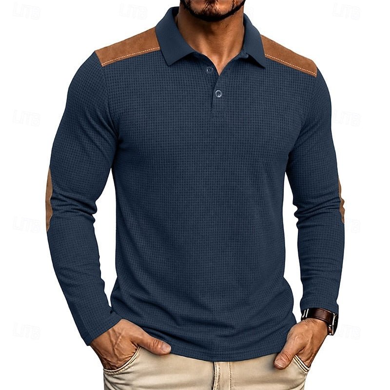 Henry | Refined Textured Long-Sleeve Polo Shirt