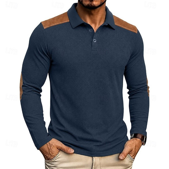 Henry | Refined Textured Long-Sleeve Polo Shirt