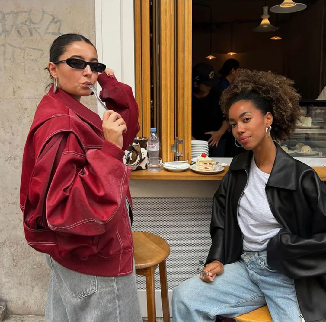 Bailey | Oversized Style Leather Bomber Jacket