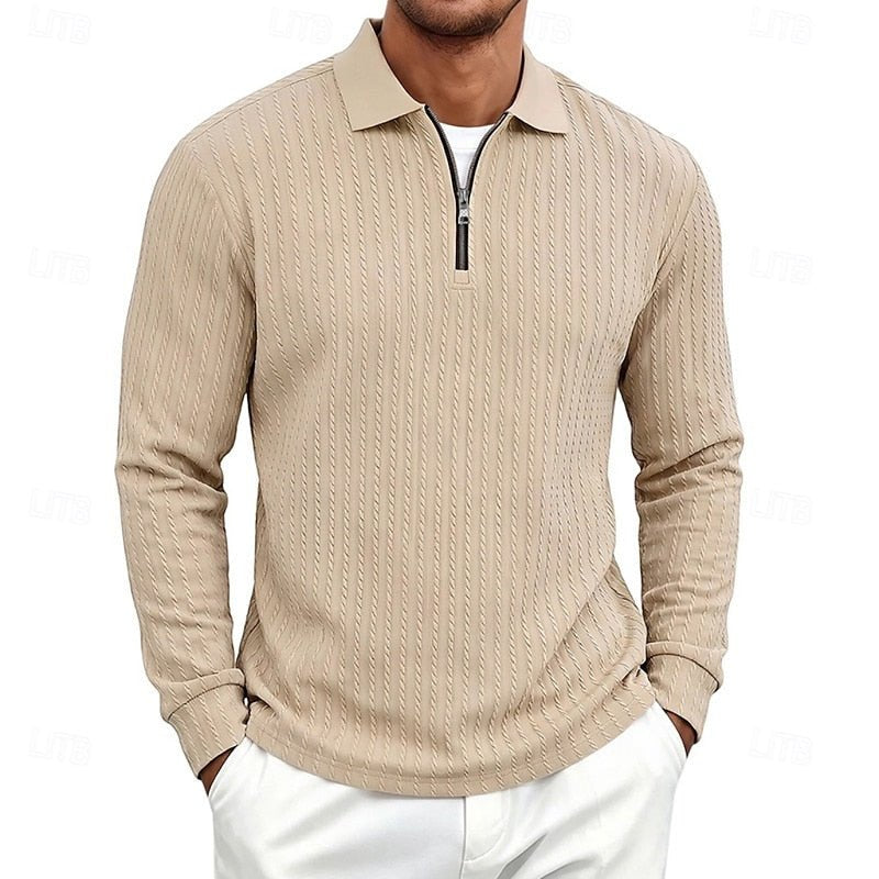 Carson | Textured Quarter-Zip Polo Shirt