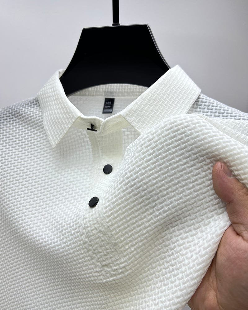 Michael | Breathable Mesh Button-Up Polo Shirt