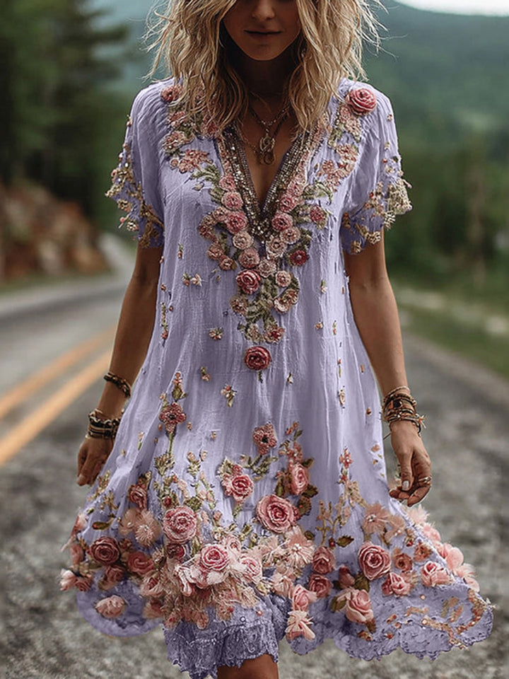 SYLVIANNE – VINTAGE SHORT-SLEEVE DRESS