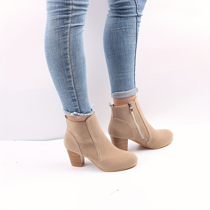 Freya | Versatile Block-Heel Suede Ankle Boots