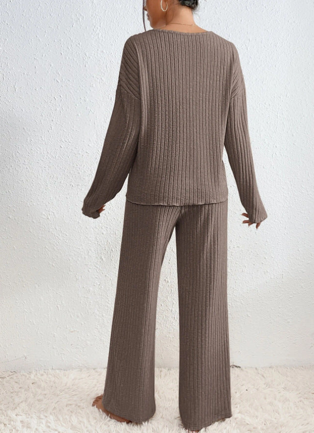 Adeline | Women's Cozy Knitted Sweater and Pants Two-Piece Set